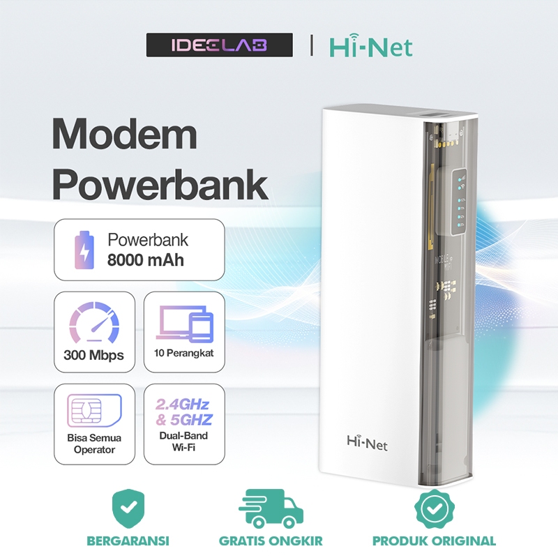 IDEELAB&Hi Net MF932 Power Bank Router WIFI Portabel 150Mbps 8000 mAh Mendukung semua operator