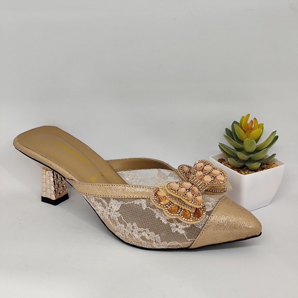 NewYordan Sandal Heel Pesta Purple HN 6926 Rose Gold - Elegan