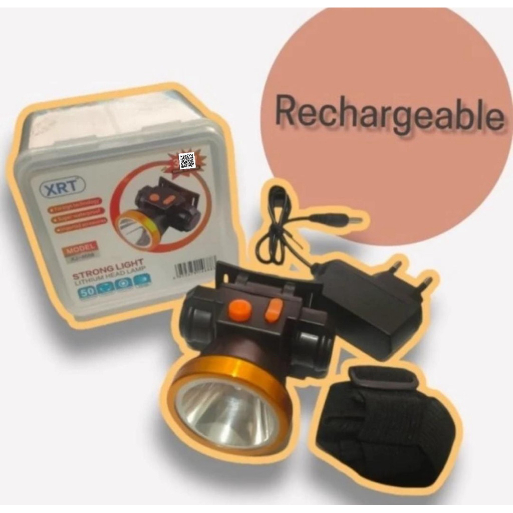 SENTER KEPALA HEADLAMP CAHAYA PUTIH PORTABLE RECHARGEABLE T40