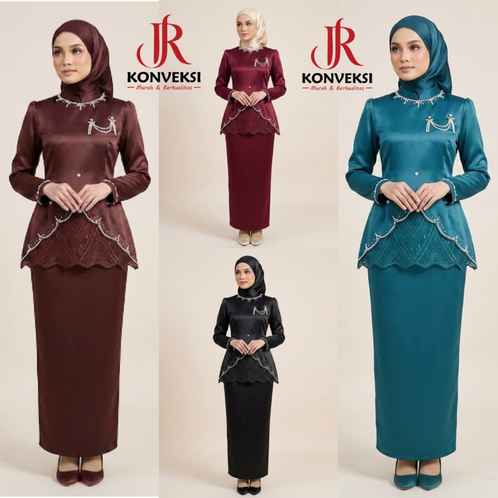 Salma Setelan Baju Kurung Melayu Malaysia Modern Oneset Baju Kondangan Pesta Bridesmaid Seragaman Pe