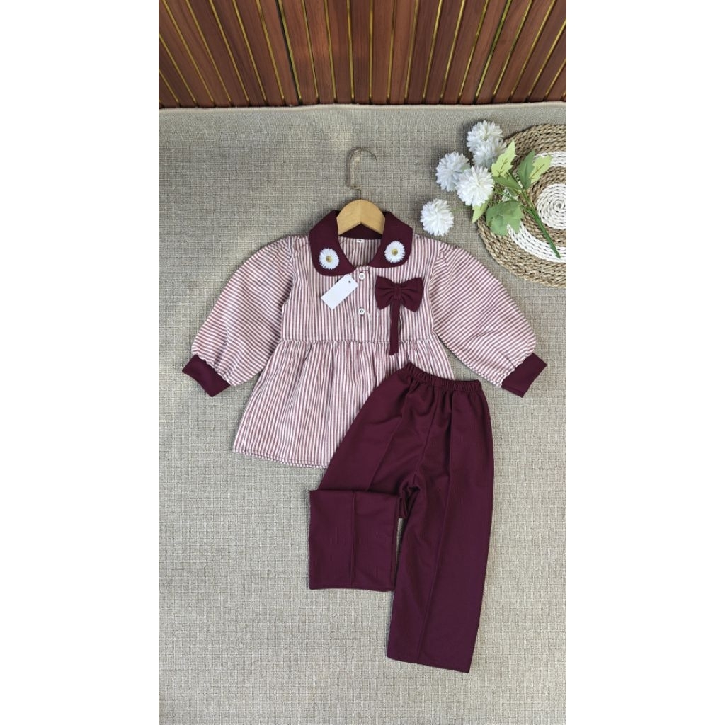 Set Panjang Anak Perempuan 1-9 Tahun Model Larisa