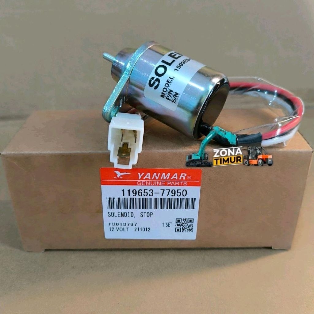 Solenoid stop 119653-77950 Yanmar Solenoid engine stop 119653 77950 12 Volt