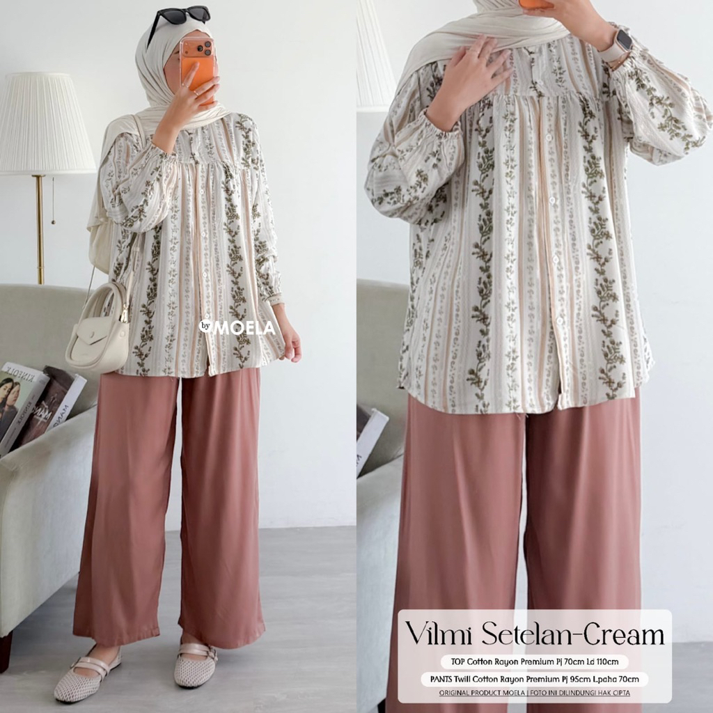 MOELA Vilmi Gresa Liabi Set Rayon Motif Setcel Oneset Morist MRS Meong Solo