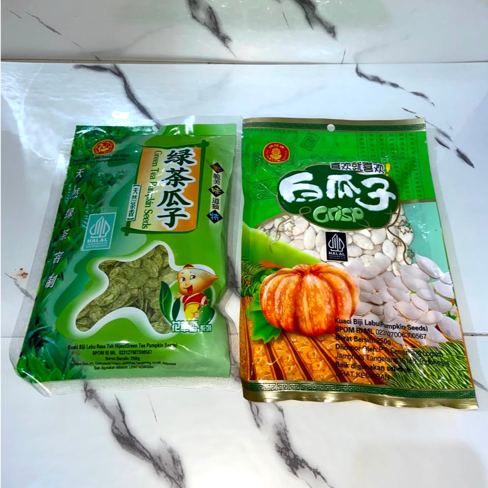 KUACI BIJI LABU KUACI LABU PUTIH KUACI PUTIH 250GR (CRISP PUMPKIN SEEDS / KWACI BIJI LABU PUTIH) CEM