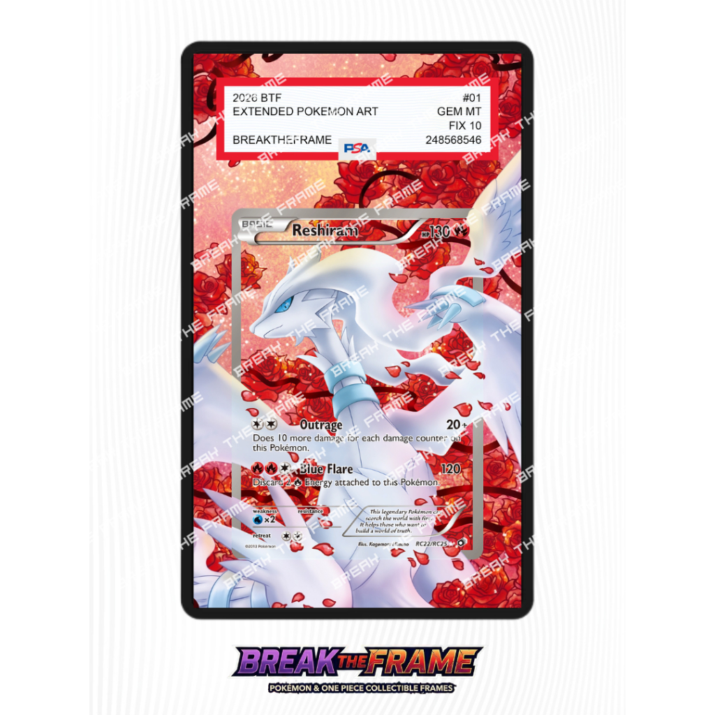 Reshiram - Legendary Treasures #RC22 - Extended Art Pokemon TCG for Slab Guard / Slab Sleeve