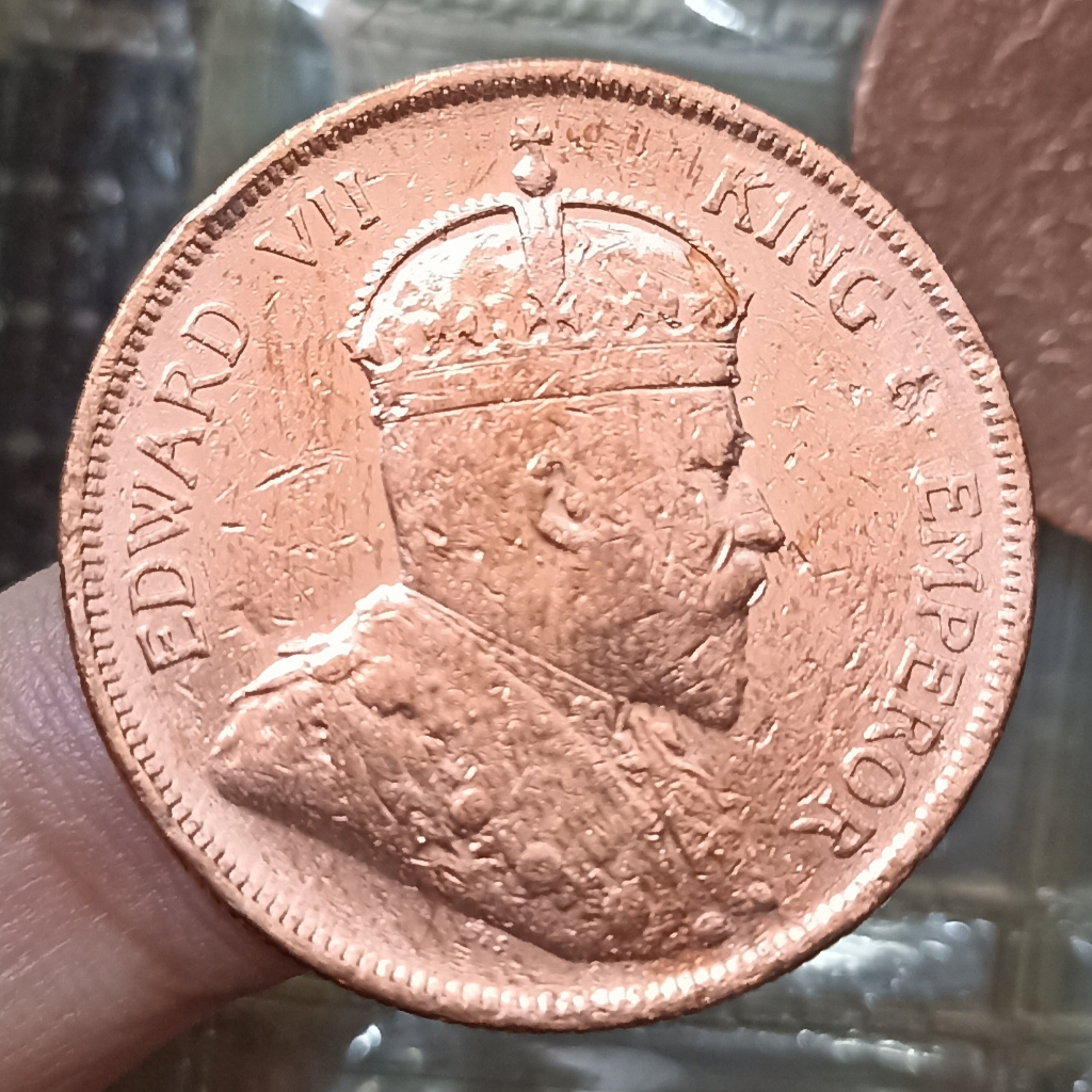 Koin Kuno Straits Settlements (British Malaysia) 1 Cent - Edward VII Tahun 1908