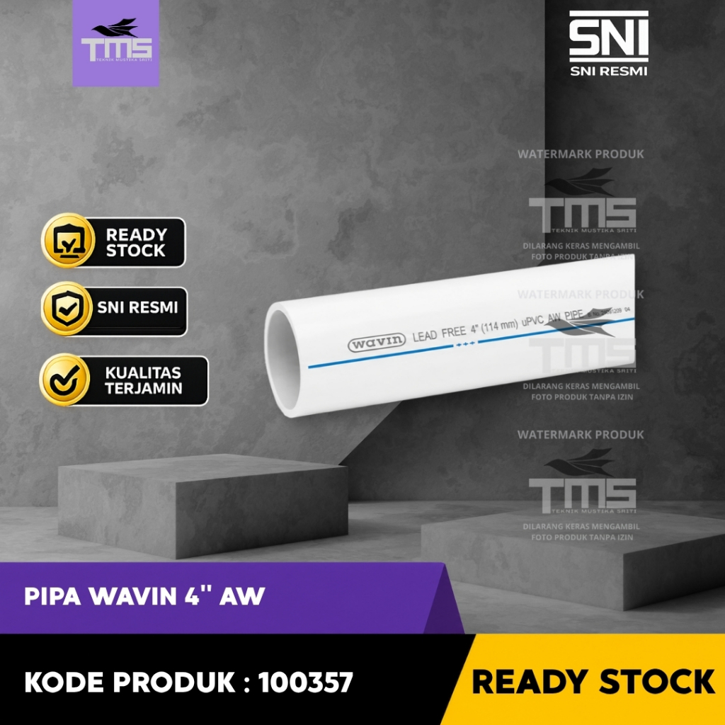 Pipa PVC Wavin 4 Inch AW 4 Meter Pipa Paralon SNI Original Ready Stock
