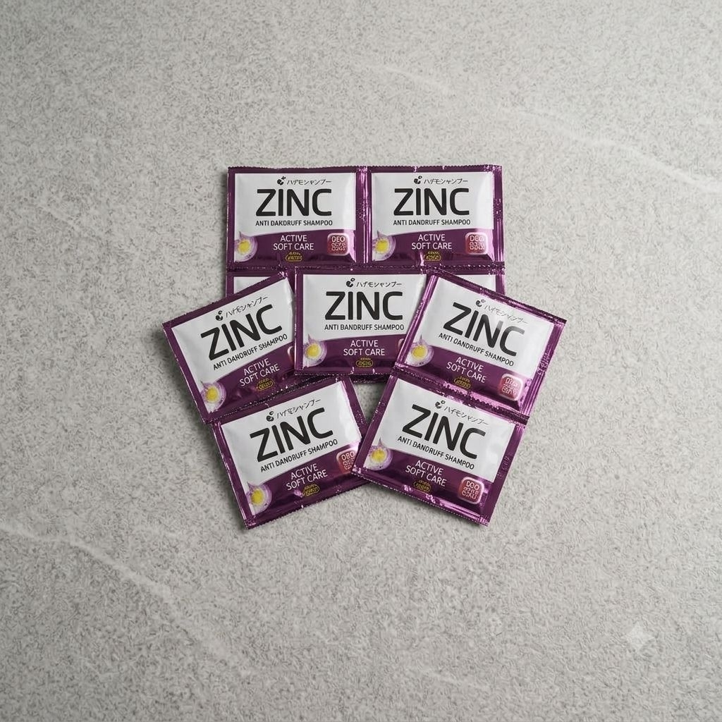 Zinc Anti Dandruff Shampoo Active Soft Care 10 Sachet Kemasan Ungu - 1 Renceng Isi 24 Pcs