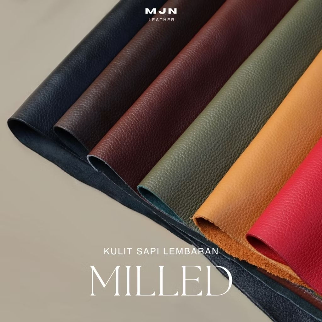 Kulit Sapi Lembaran Motif Milled Jeruk ukuran A3