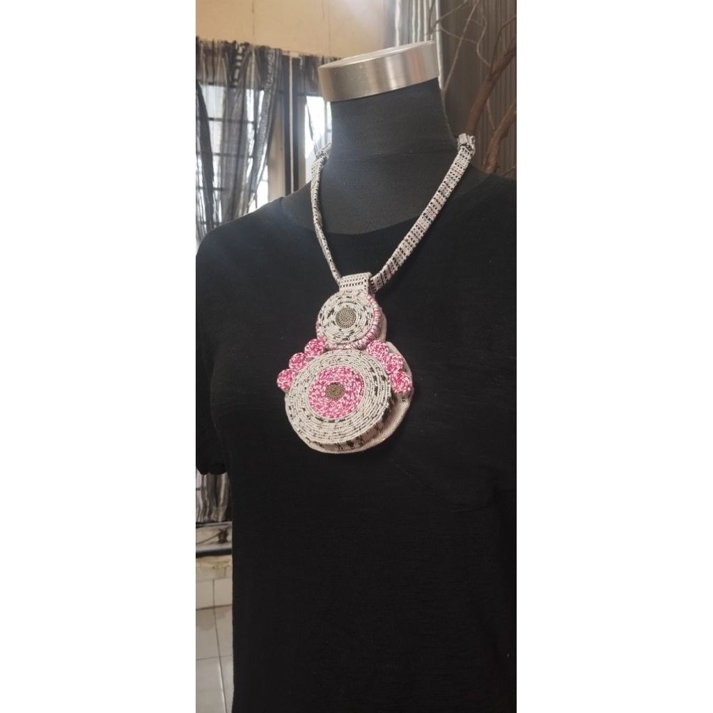 Kalung etnik ulos handmade kalung Batak series merjam