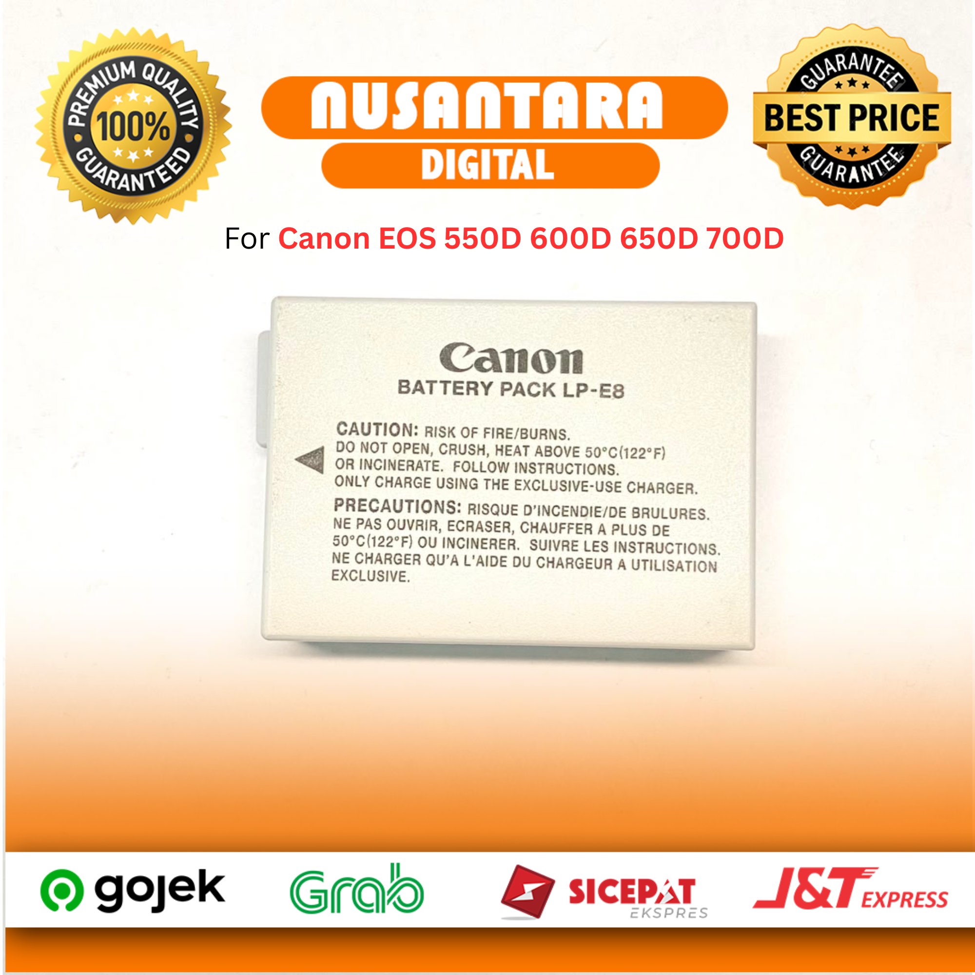Baterai Battery Kamera LP-E8 untuk Canon 550D 600D 650D 700D (ori copotan)
