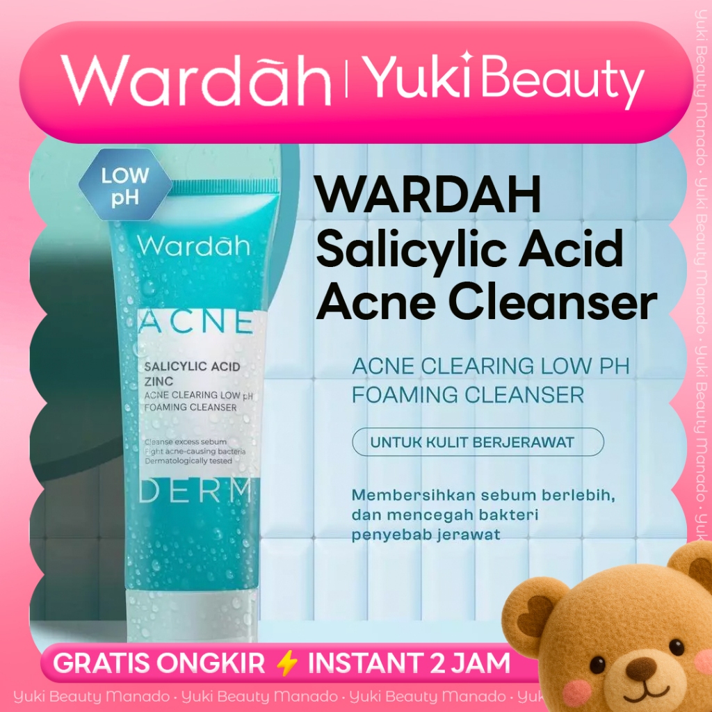 YUKI Manado • Wardah Acnederm Facial Wash Salicylic Acid Zinc Acne Sabun Cuci Muka