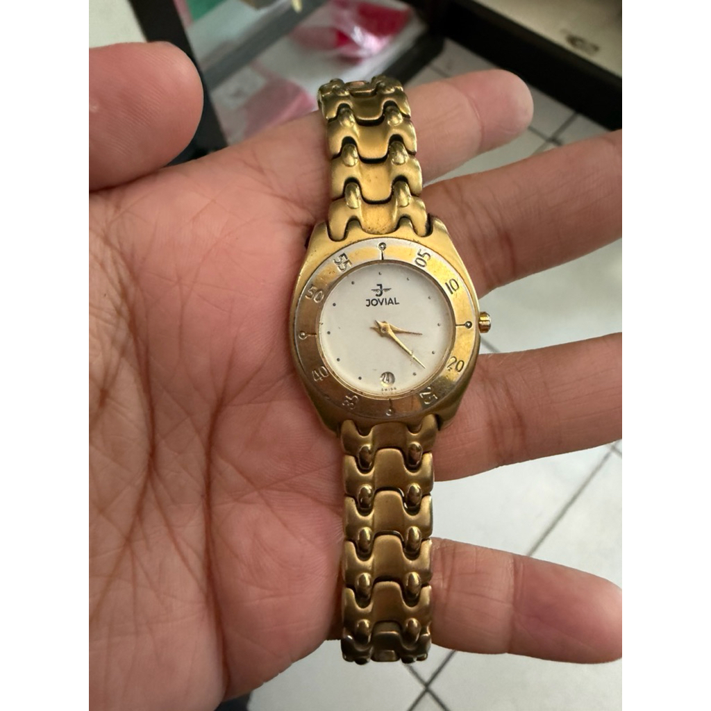 Jam Jovial Swiss watch 18K Gold Plated Original
