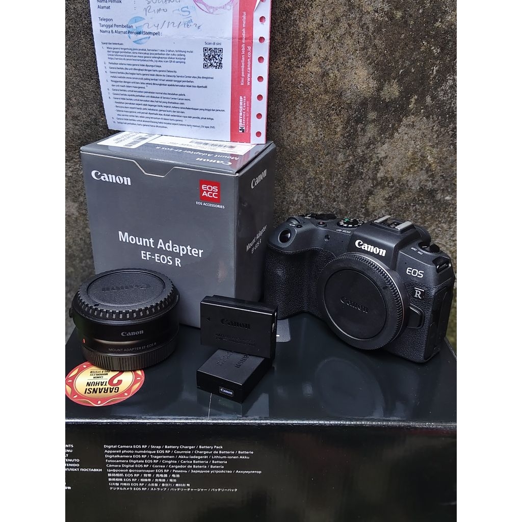 Canon Eos Rp body plus Adapter second like new garansi panjang