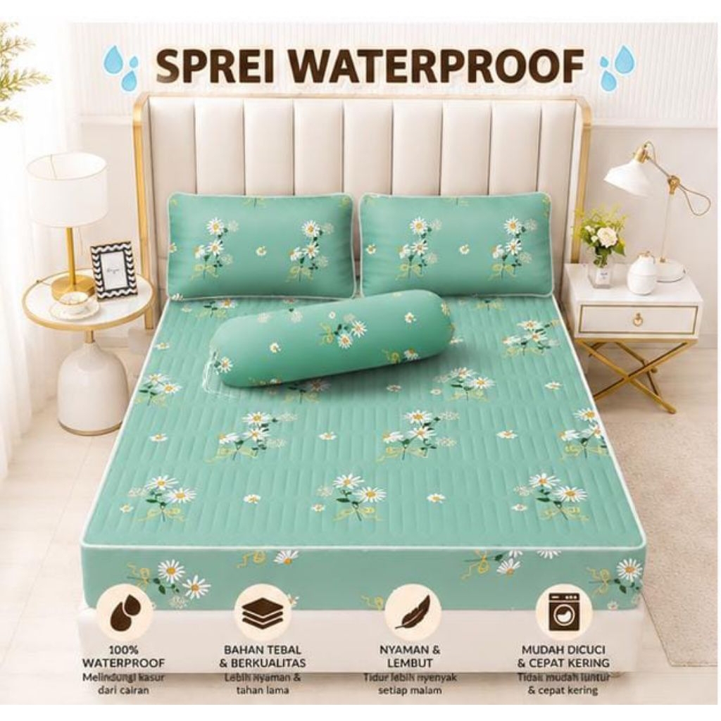 SPREI WATERPROOF /SPREI ANTI AIR uk..200x200cm,180x200cm & 160x200cm  dan 120cmx200cm
