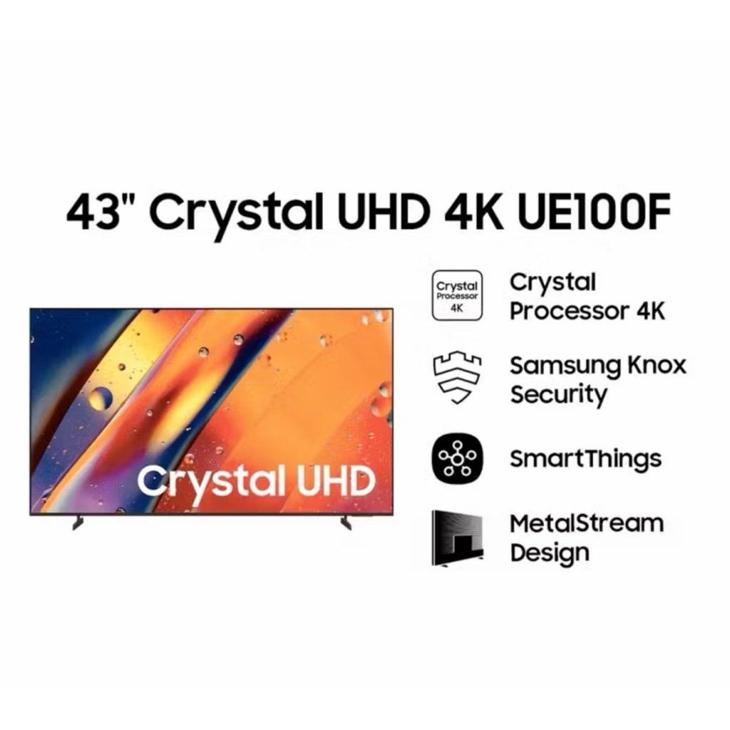 Samsung Smart TV 43" Crystal UHD 4K UE100F 4K Smart TV