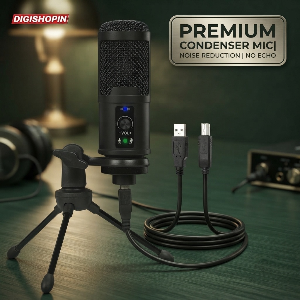 Microphone Condenser USB DJ Live Recording Untuk Computer Karaoke