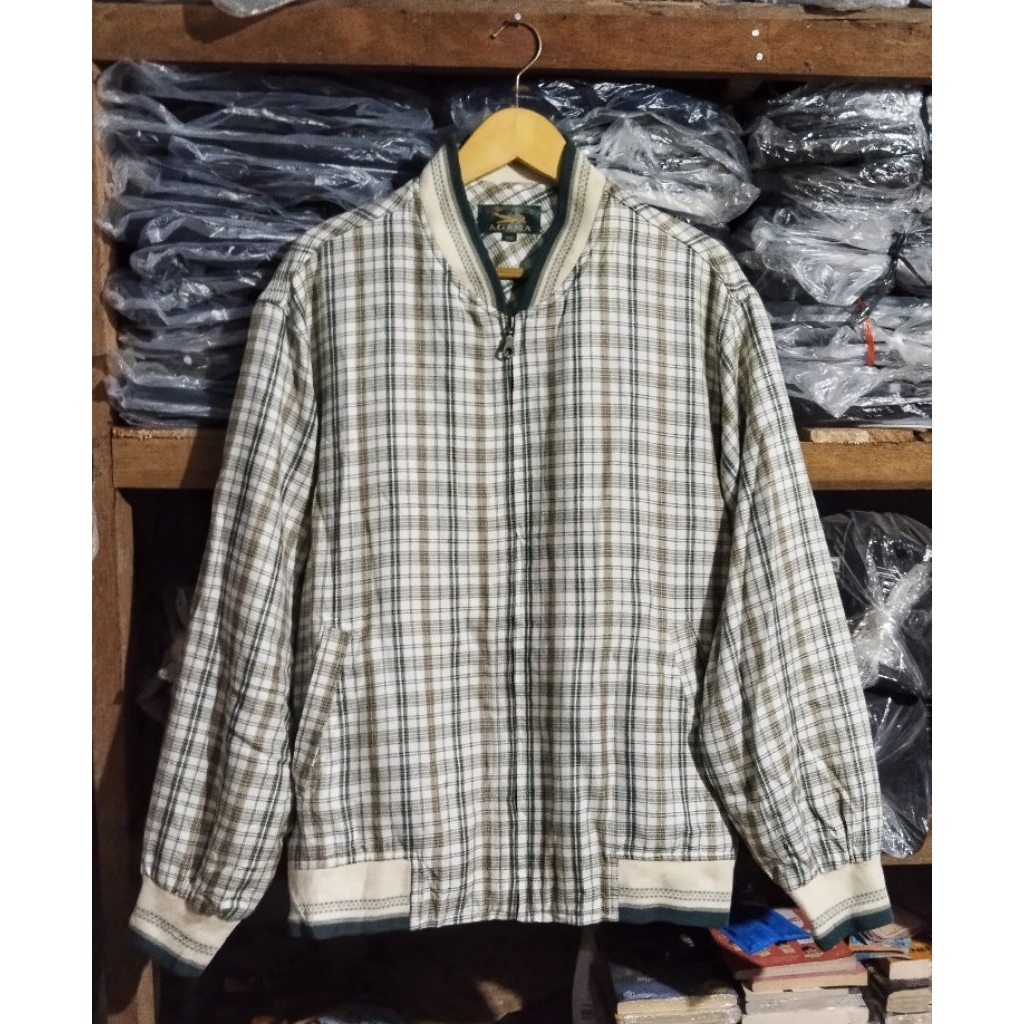 Jaket Harrington Tartan Agama Jaket Kasual Vintage Agama