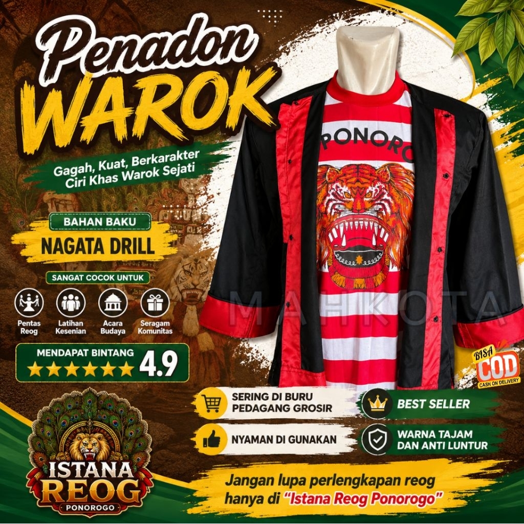 BAJU REOG PENADON / PENADON WAROK / PENADON REOG / PENADON MURAH