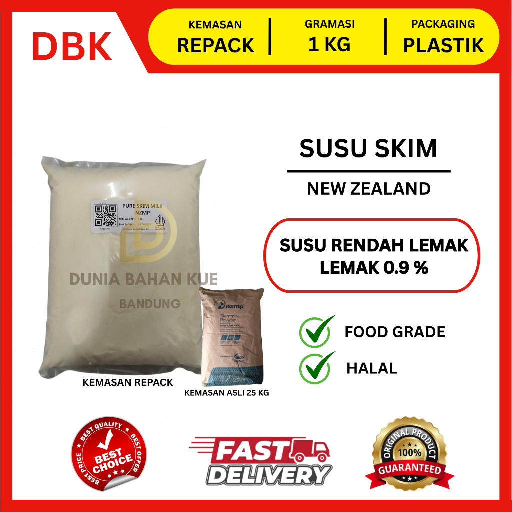 PURE SKIM MILK. SUSU SKIM. NEW ZEALAND. NZMP || 1 KG