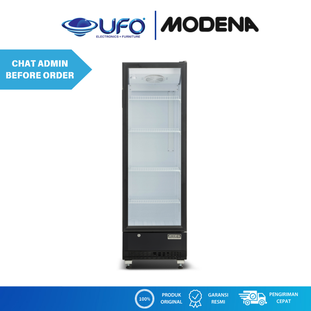MODENA SHOWCASE 1 PINTU 230 LITER | 4 RAK SC0231MDBK