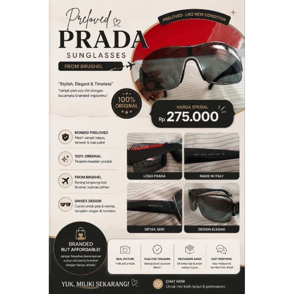 kacamata preloved Prada
