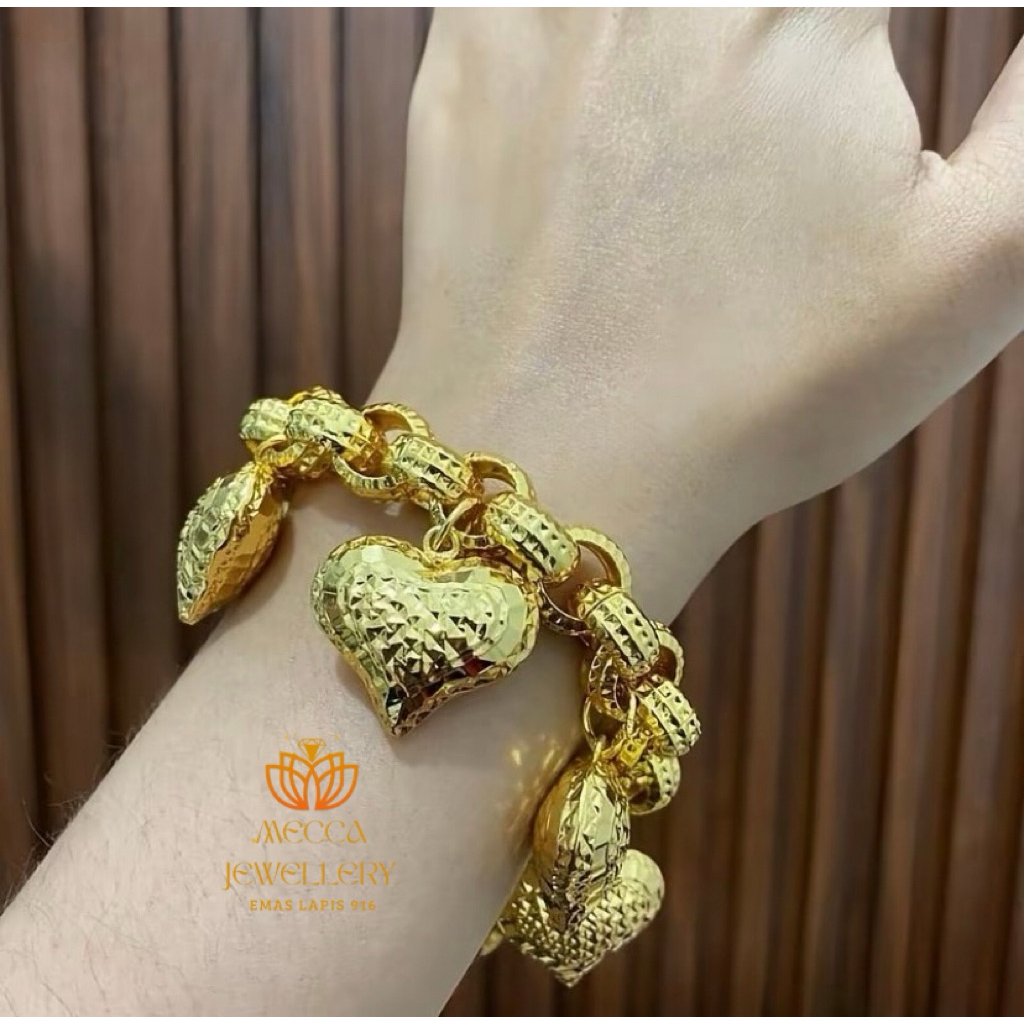 Gelang candy dubai love lapis emas