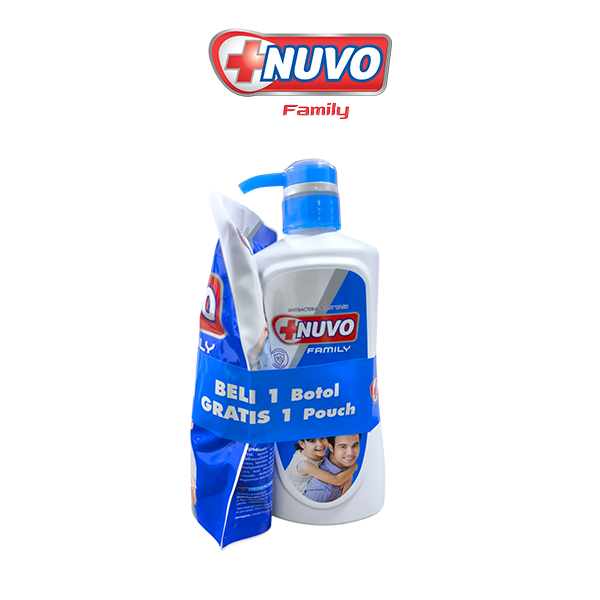 PROMO NUVO SABUN MANDI CAIR 550ML BOTOL GRATIS SABUN NUVO REFFIL 400ML