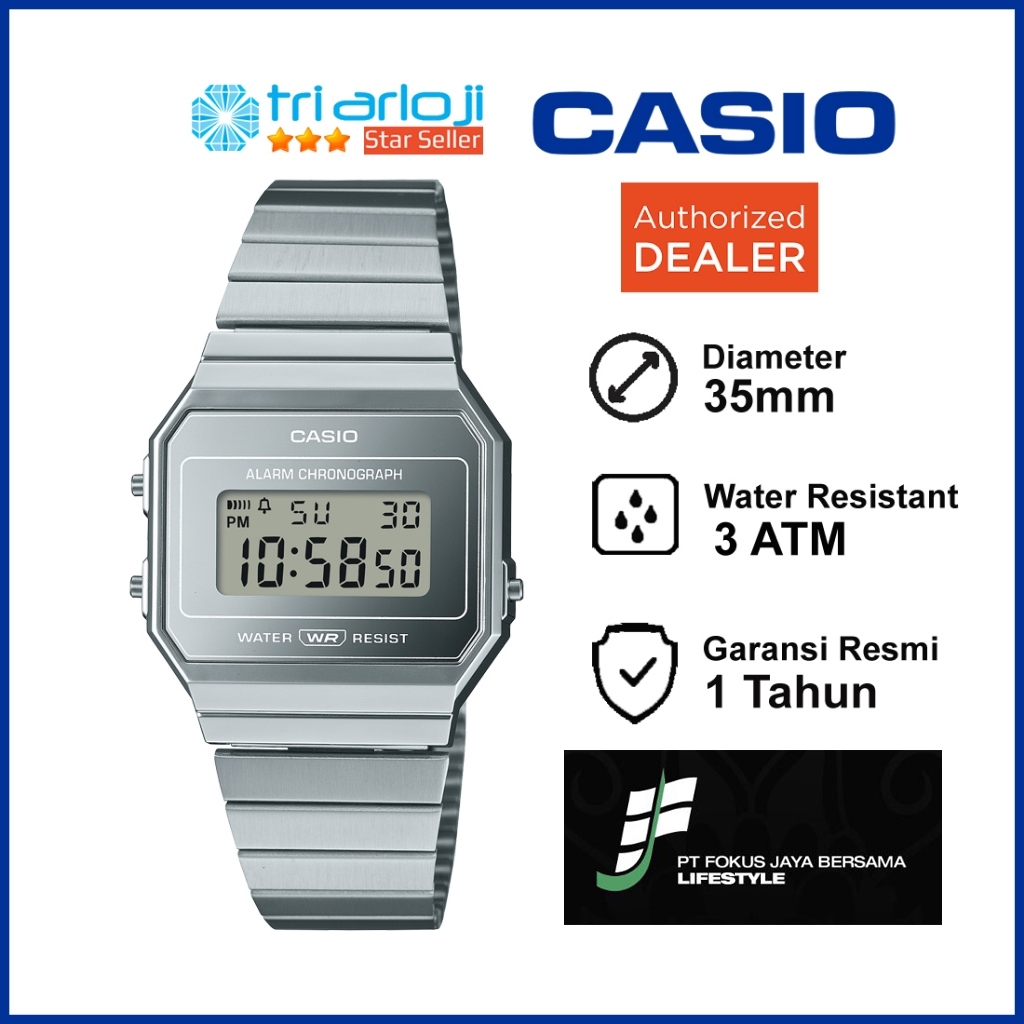 CASIO A700WEV-7ADF Jam Tangan Unisex Digital Vintage A700WEV-7A A700W A700
