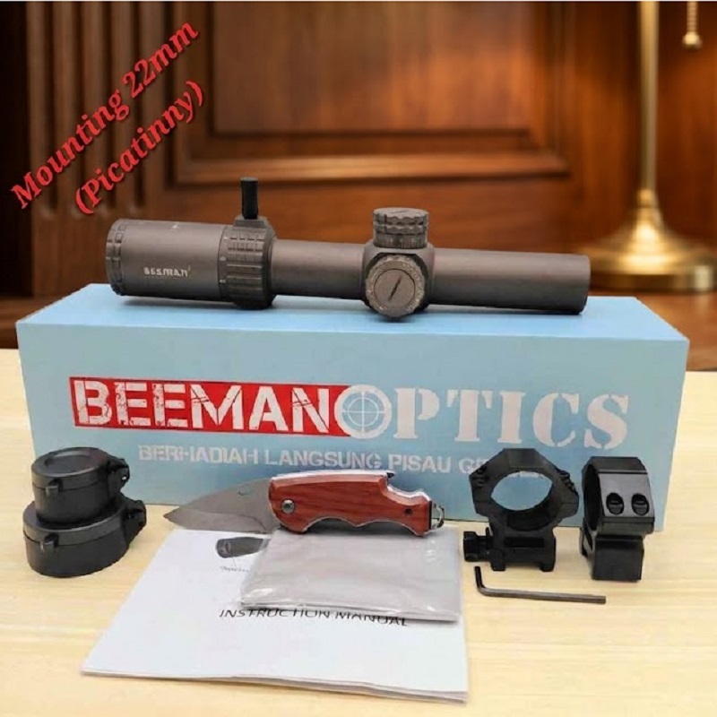 Tele Buntung Beeman / Telescope Teleskop Beeman Optics 1-6x24 IR Wolf Brown Mounting 22mm