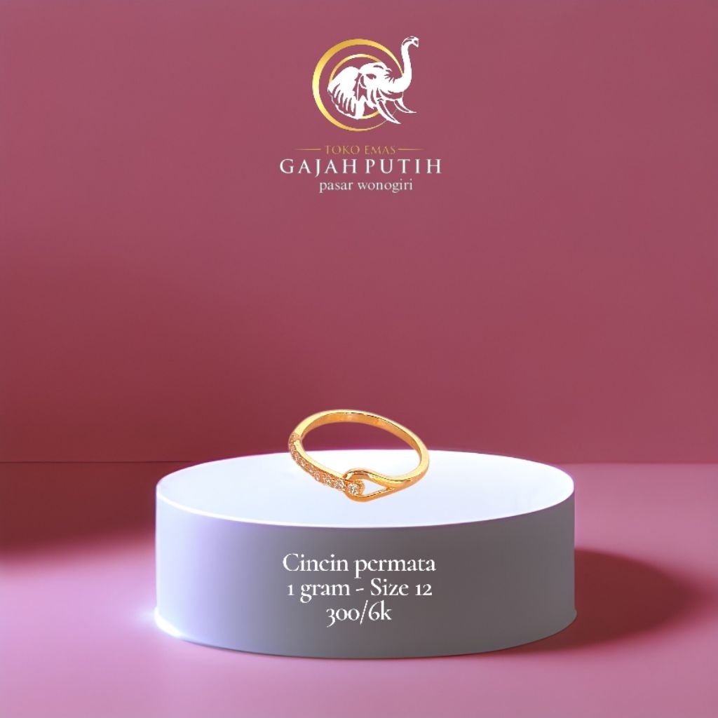 Cincin emas permata 1 gram