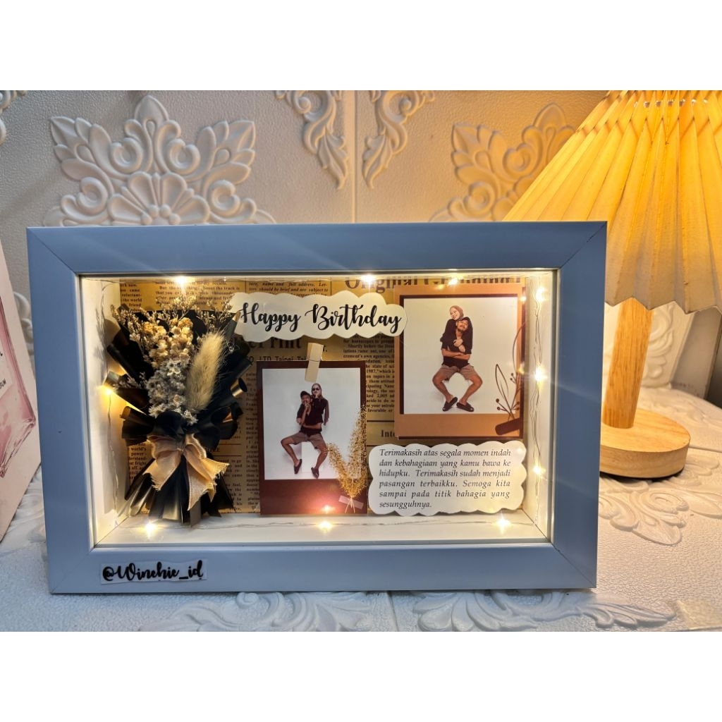 Frame 3D Kado dengan Lampu LED dan Desain Custom