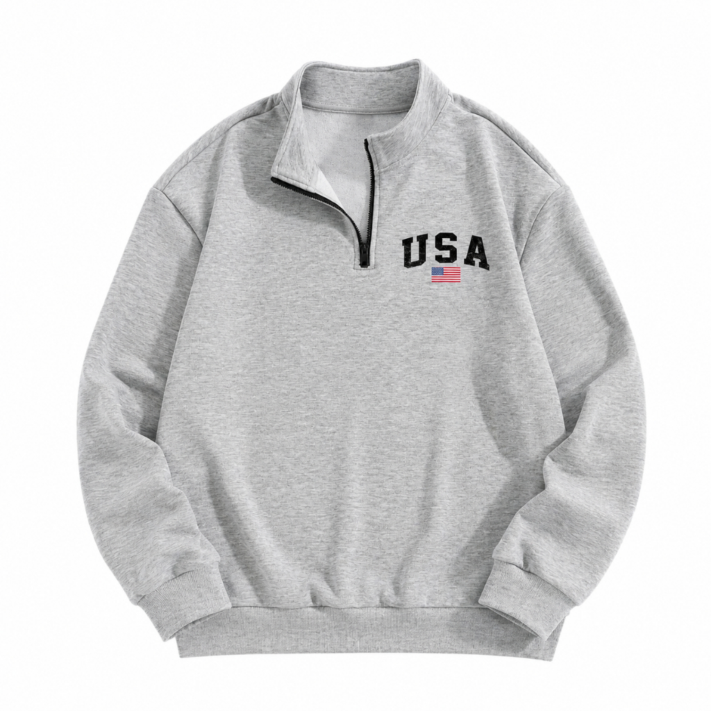 Sweater Half Zip Unisex Sweater Half Zip American Fleece Premium