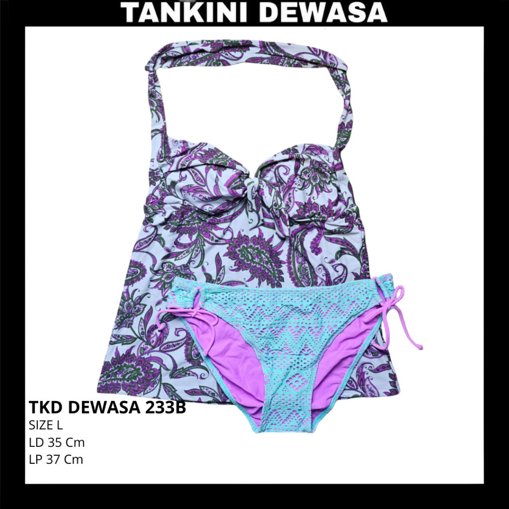 TKD233B LD 35 Cm Size L Baju Renang Bikini Tankini Bra Swimwear Dewasa Anak