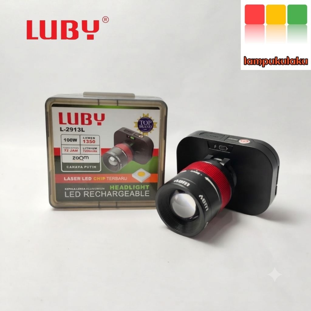 Senter Kepala Headlamp Luby L-2913L/2913L/2913/2913K/L-2913K 100W - Cahaya Putih dan Kuning