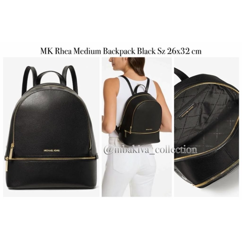 MK Rhea Medium Backpack Black