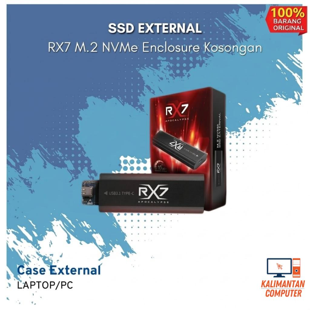 SSD External RX7 M.2 NVMe Enclosure Kosongan (Tanpa SSD)
