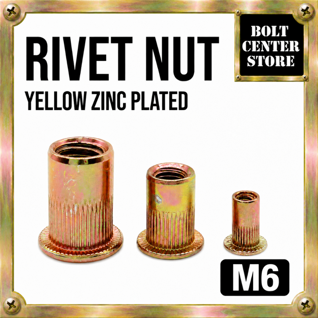 Rivet Nut M6 Yellow / Mur Rivet M6 Kuning / Insert Nut M6 / Sert Nut