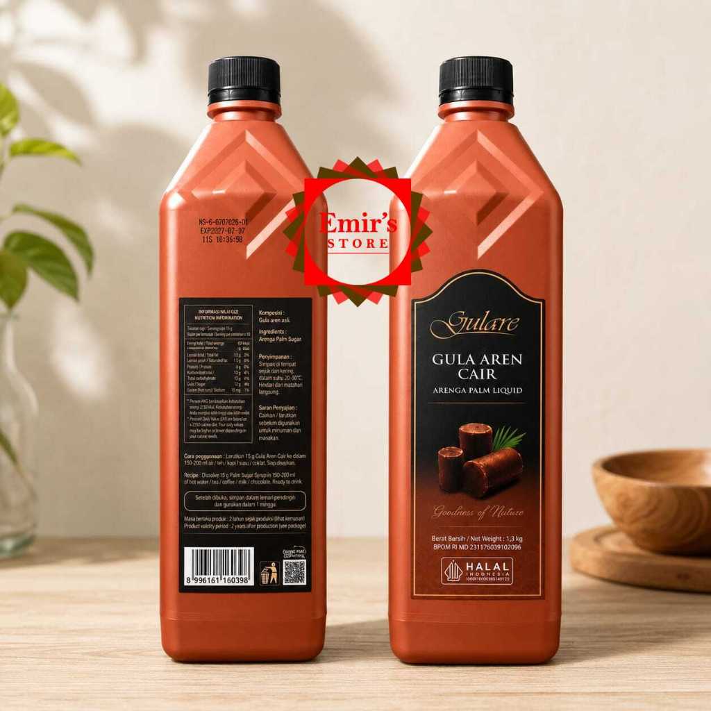 Gulare Gula Aren Cair | Gulare Gula Aren Premium | Gulare Palm Sugar Syrup | 1.3 Kg