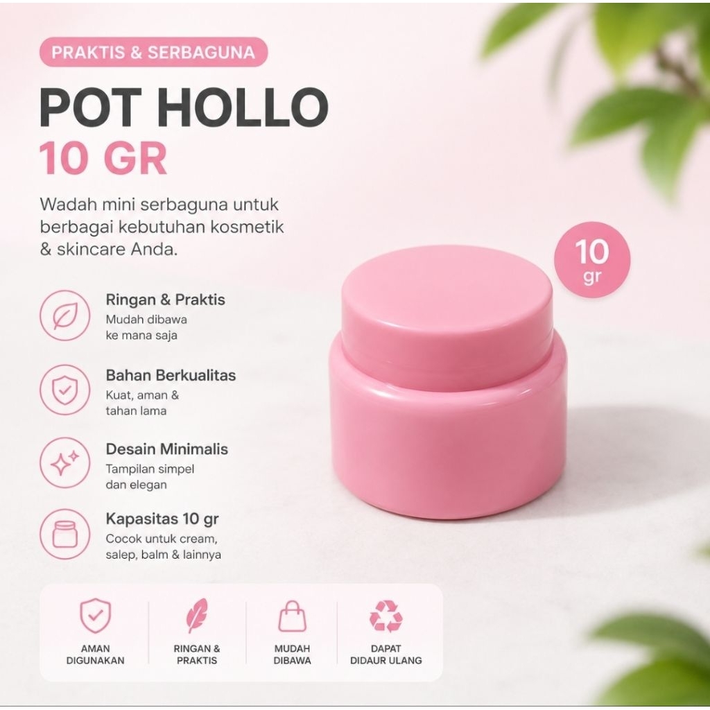 Pot Hollo 10 gr / Pot Kosmetik 10 gr / Jar Hollo 10 gr