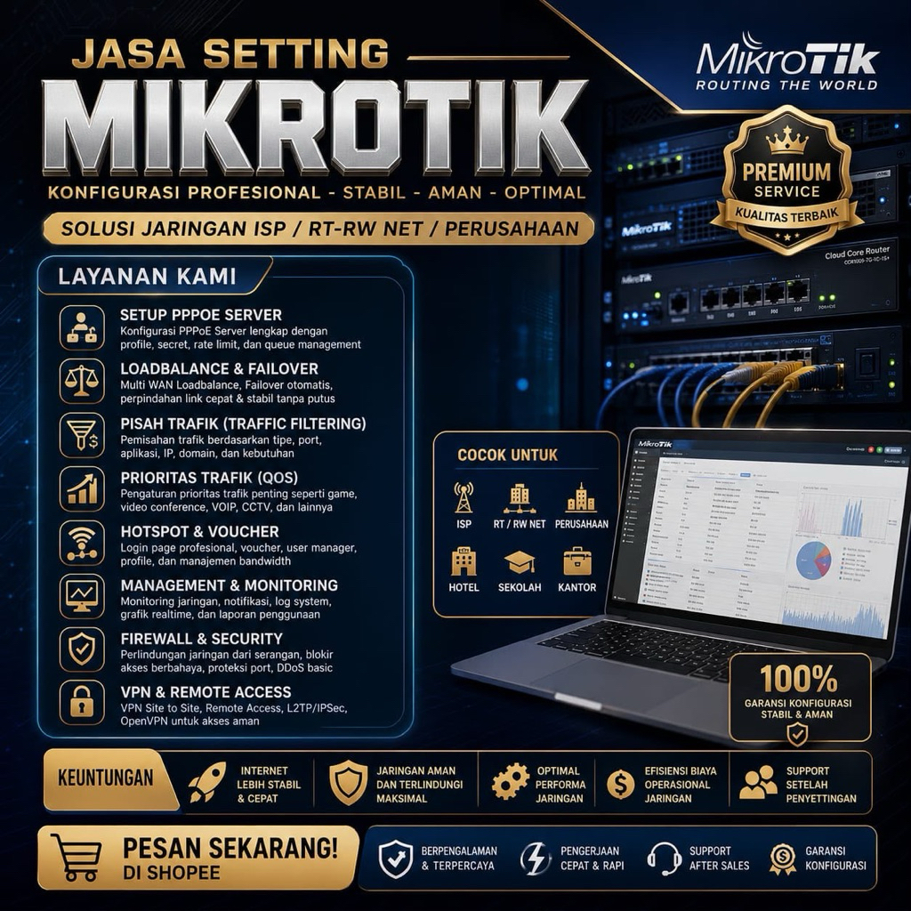 SETUP MIKROTIK SERVER RTRW