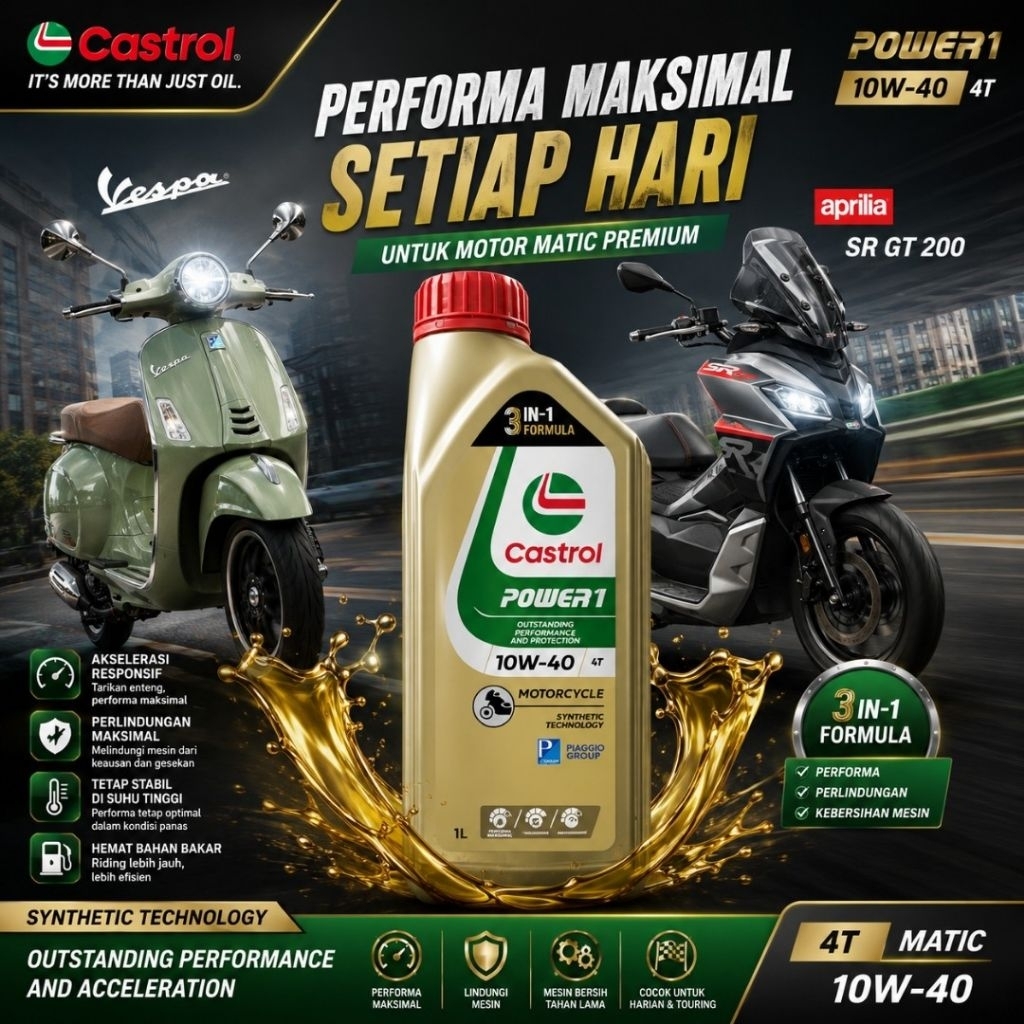 oli castrol oli vespa matic 2v 3v iget