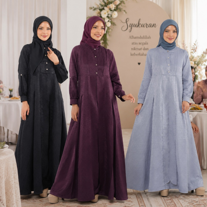 Gamis Pesta Simple Elegan Gamis Kondangan Nibras NINDIA Series