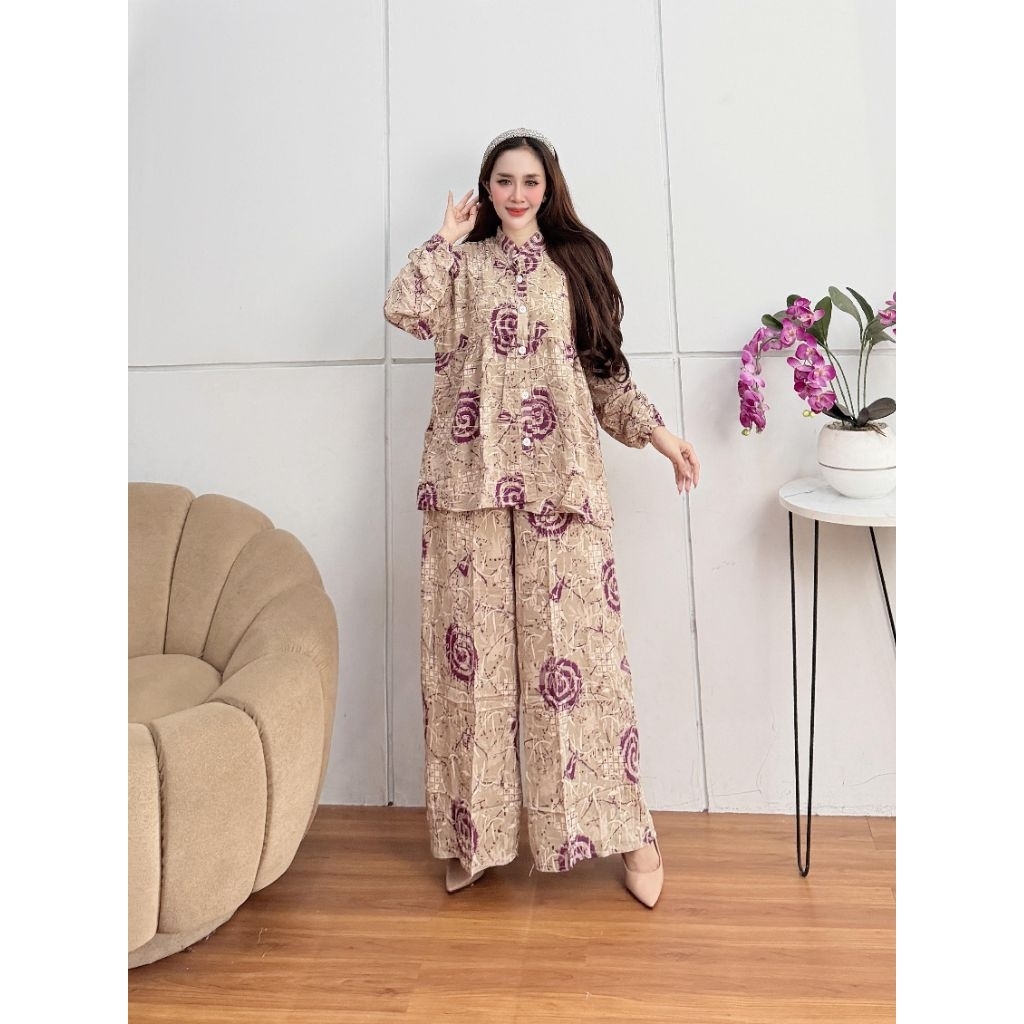 Setelan Celana Kulot LD110 Daster kekinian On set Rayon Premium Busui
