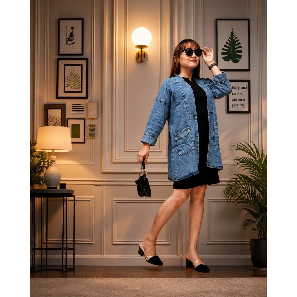 CARDIGAN JEANS SNOW // OUTER JEANS WANITA // KARDIGAN OUTER JEANS