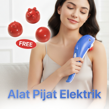 PROMO Alat Pijat Elektrik Dolphin Massager Biru - 3 Mata Pijat, USB Charging, Getaran Kuat