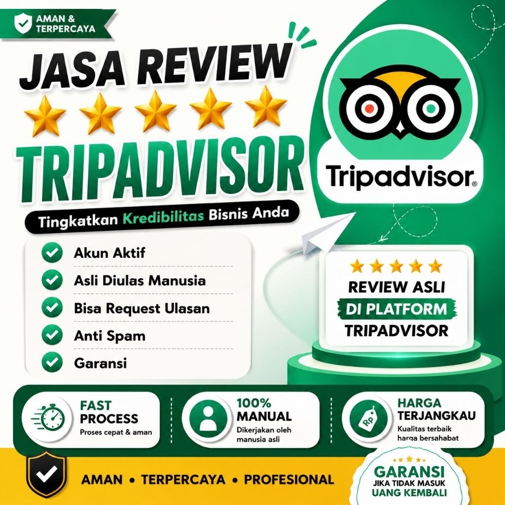 Jasa Mengulas Profil Tripadvisor | Akun Aktif • Manual • Admin Responsif