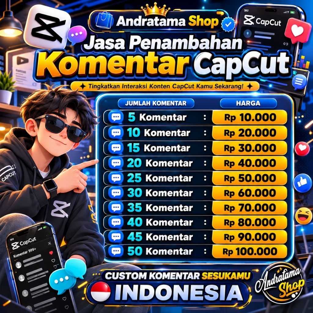 5 Komentar CapCut | Jasa Penambahan Komentar CapCut Custom - Indonesia