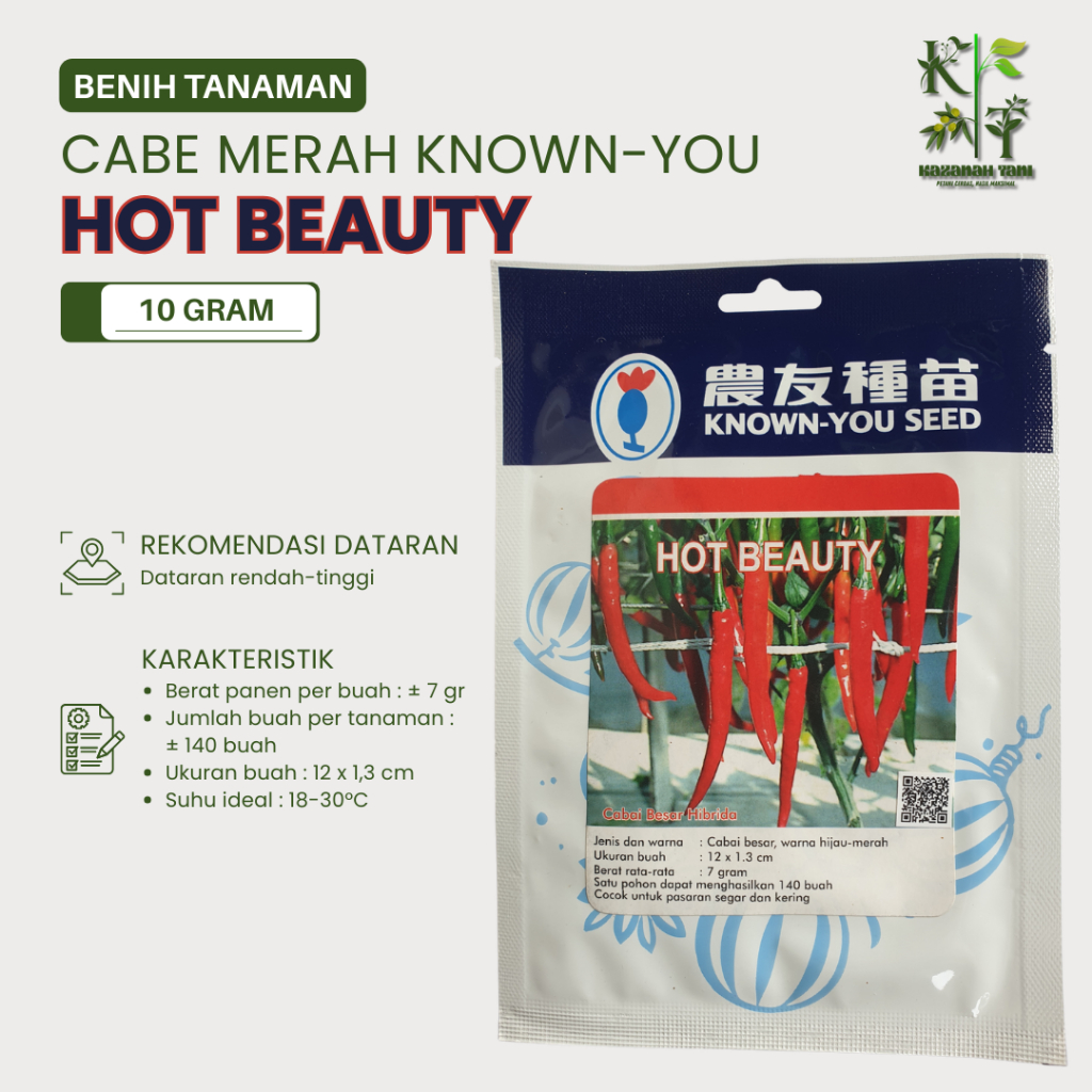 Benih Cabe Merah Hot Beauty 10 gram - Known-You Seed
