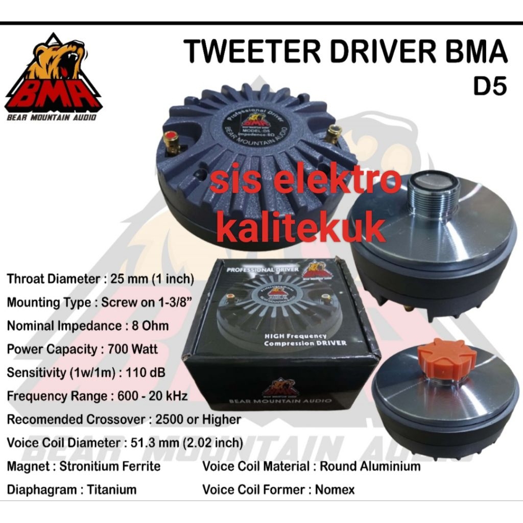 driver tweeter d5 bma original bma d5 tweeter